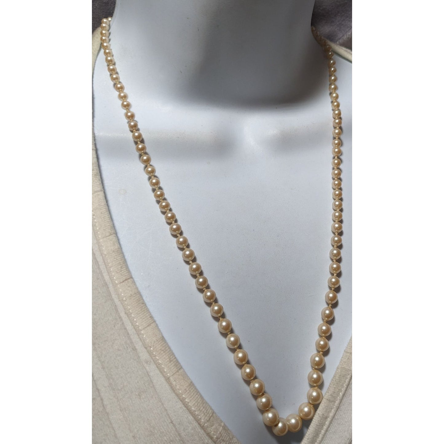 Vintage Monet Graduated Faux Pearl Necklace