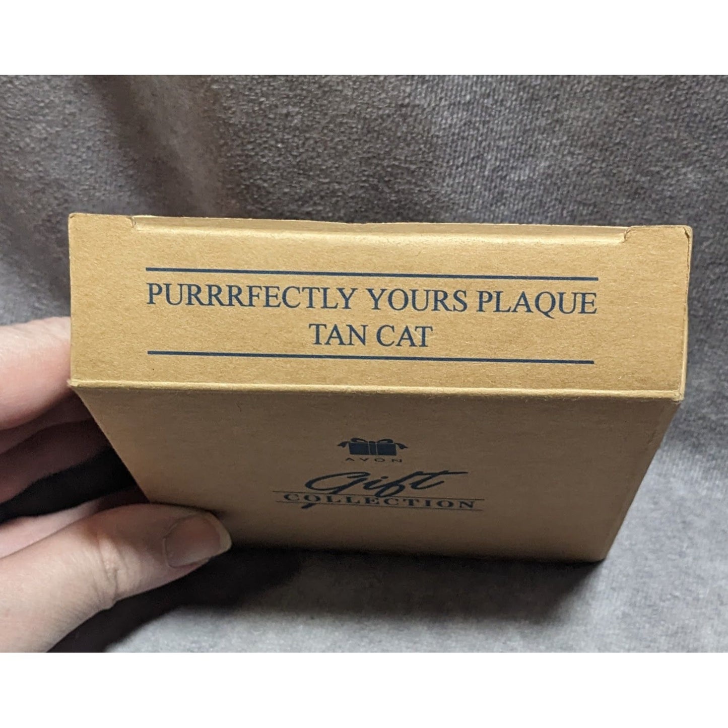 Vintage Avon Purrrfectly Yours Tan Cat Plaque