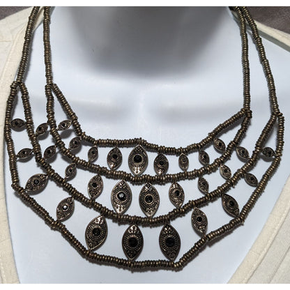 Silver Bohemian Bib Necklace