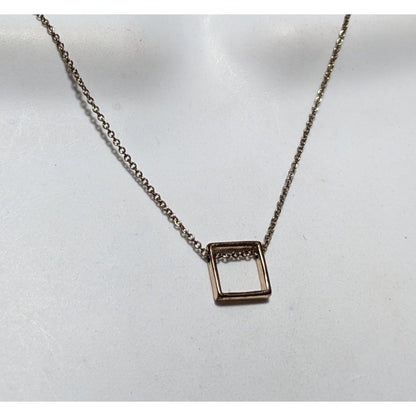 Minimalist Gold Open Square Pendant Necklace