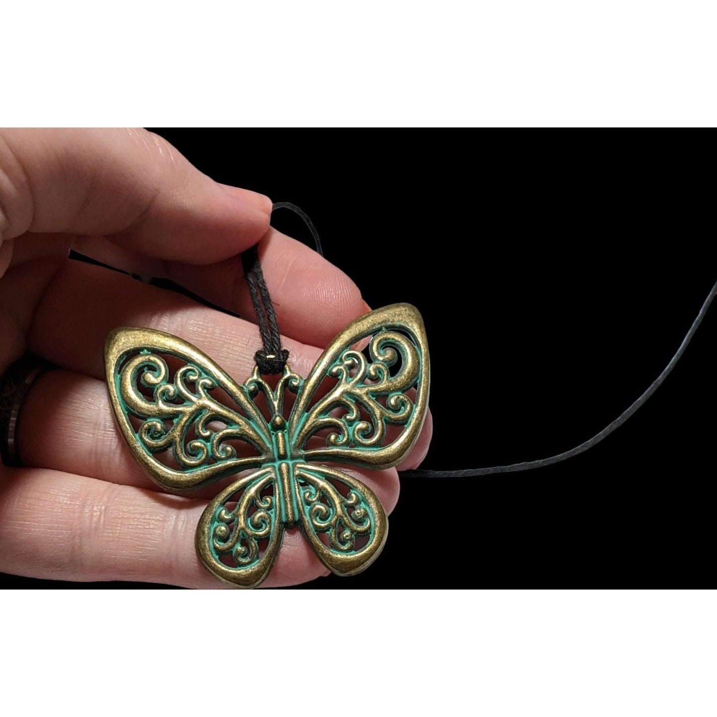 Steampunk Antiqued Butterfly Pendant Necklace