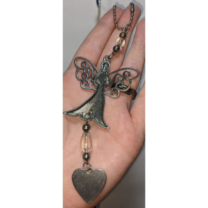 Angel Car Charm With Heart Accent & "Believe" Pendant