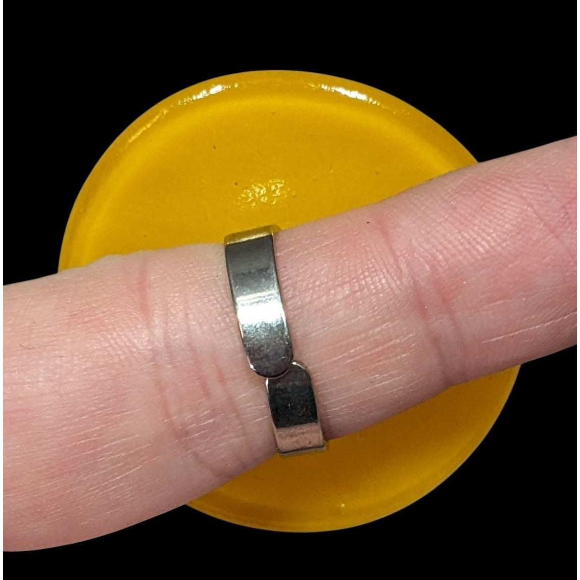 Vintage Large Yellow Glass Disk Statement Ring