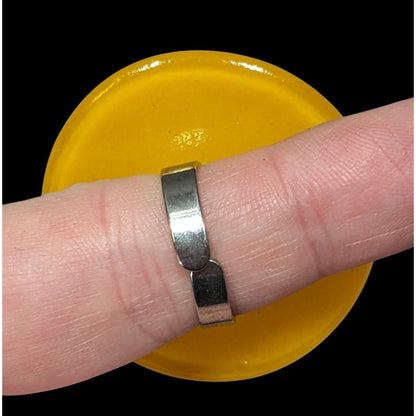 Vintage Large Yellow Glass Disk Statement Ring