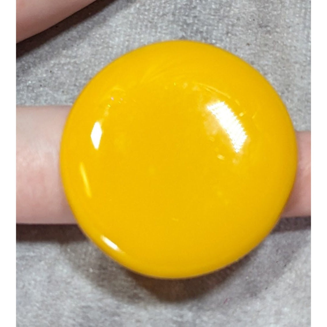 Vintage Large Yellow Glass Disk Statement Ring