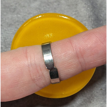 Vintage Large Yellow Glass Disk Statement Ring