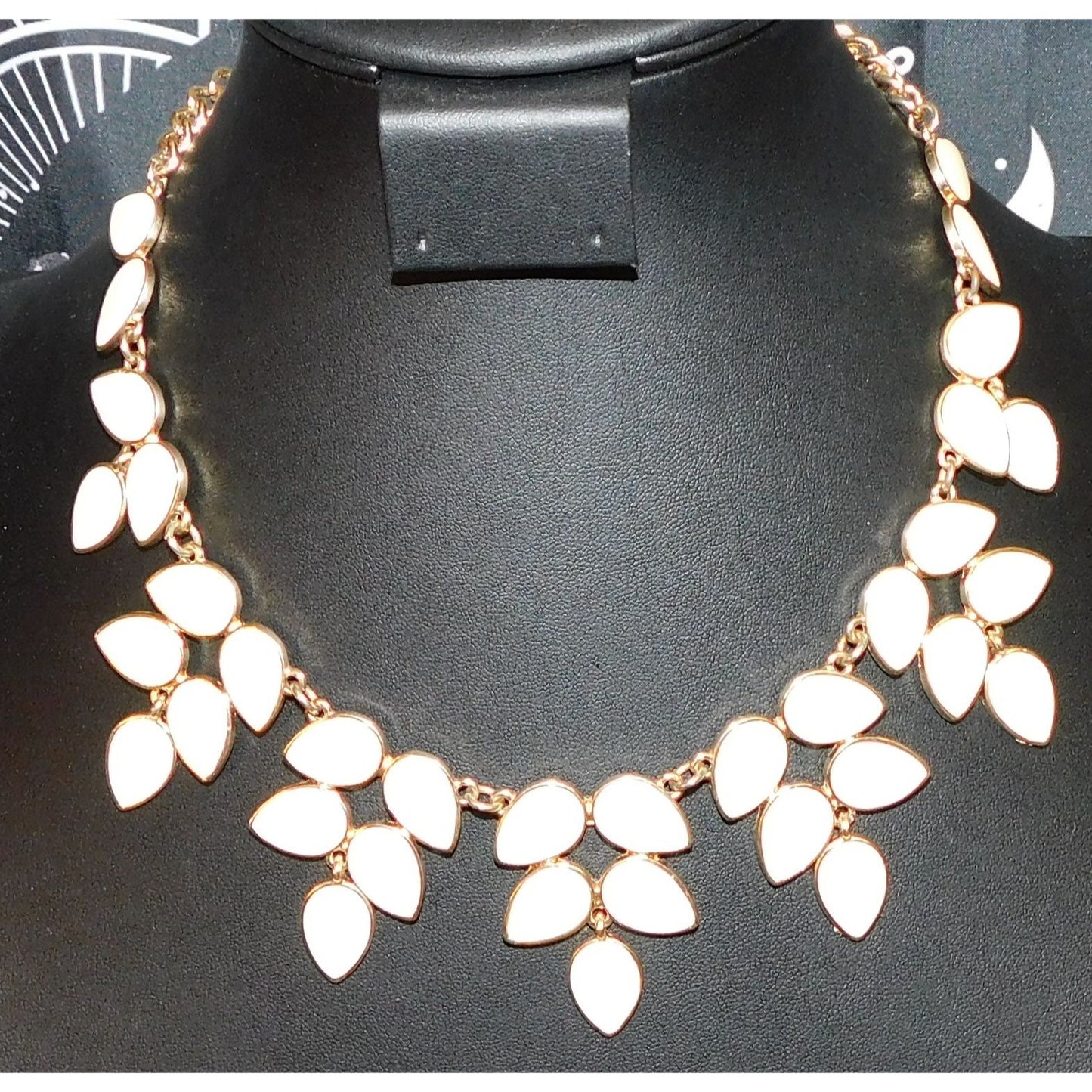 Baublebar White Floral Leaf Bib Necklace