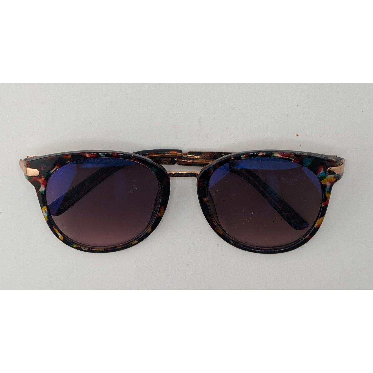 Panama Jack Sunglasses Rainbow Confetti Gold Retro Statement Shades