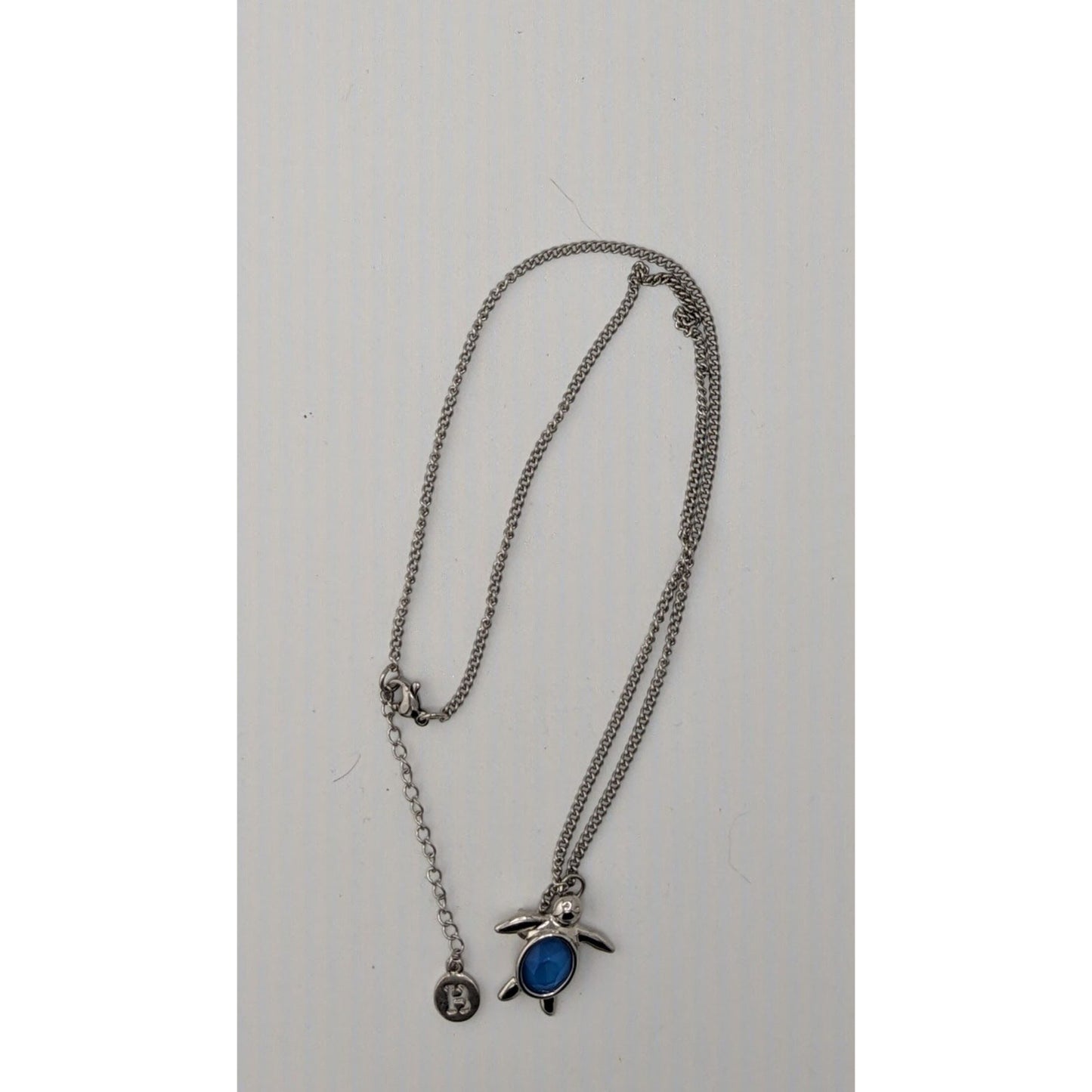 Beachy Mermaidcore Turtle Pendant Necklace With Blue Gemstone