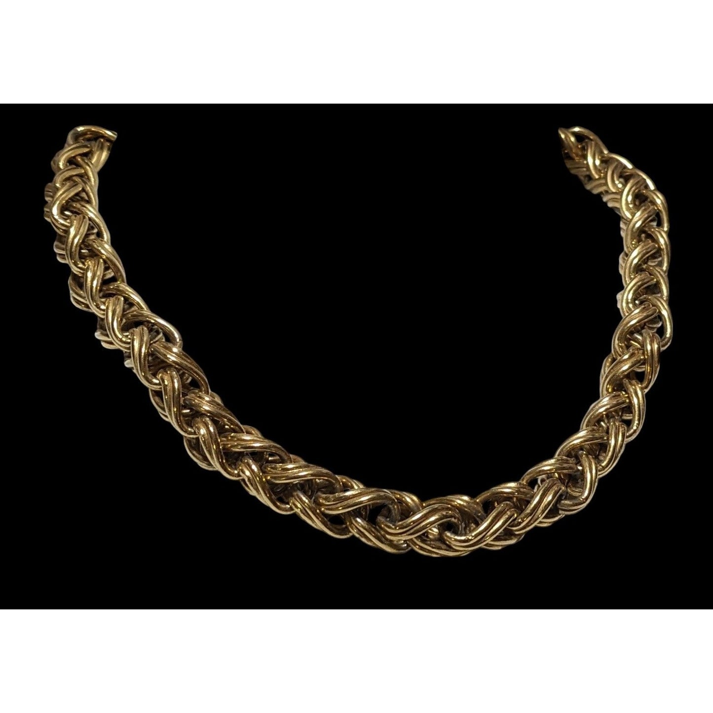 Vintage Glam Napier Heavy Braided Gold Link Necklace