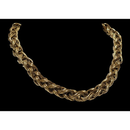 Vintage Glam Napier Heavy Braided Gold Link Necklace