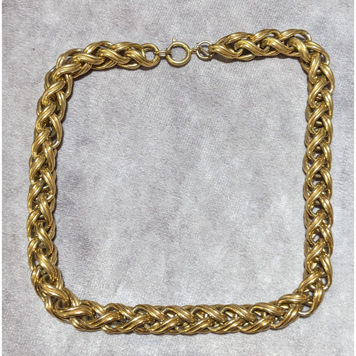 Vintage Glam Napier Heavy Braided Gold Link Necklace