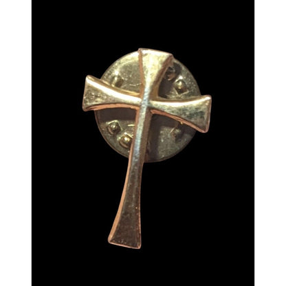 Minimalist Religious Gold Tone Cross Lapel Pin