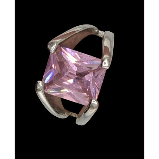 Lia Sophia Daiquiri Pink Emerald-Cut Cubic Zirconia Ring Size 6.5