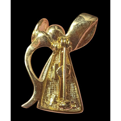 Peace Angel With Sash And Halo Gold Tone Brooch