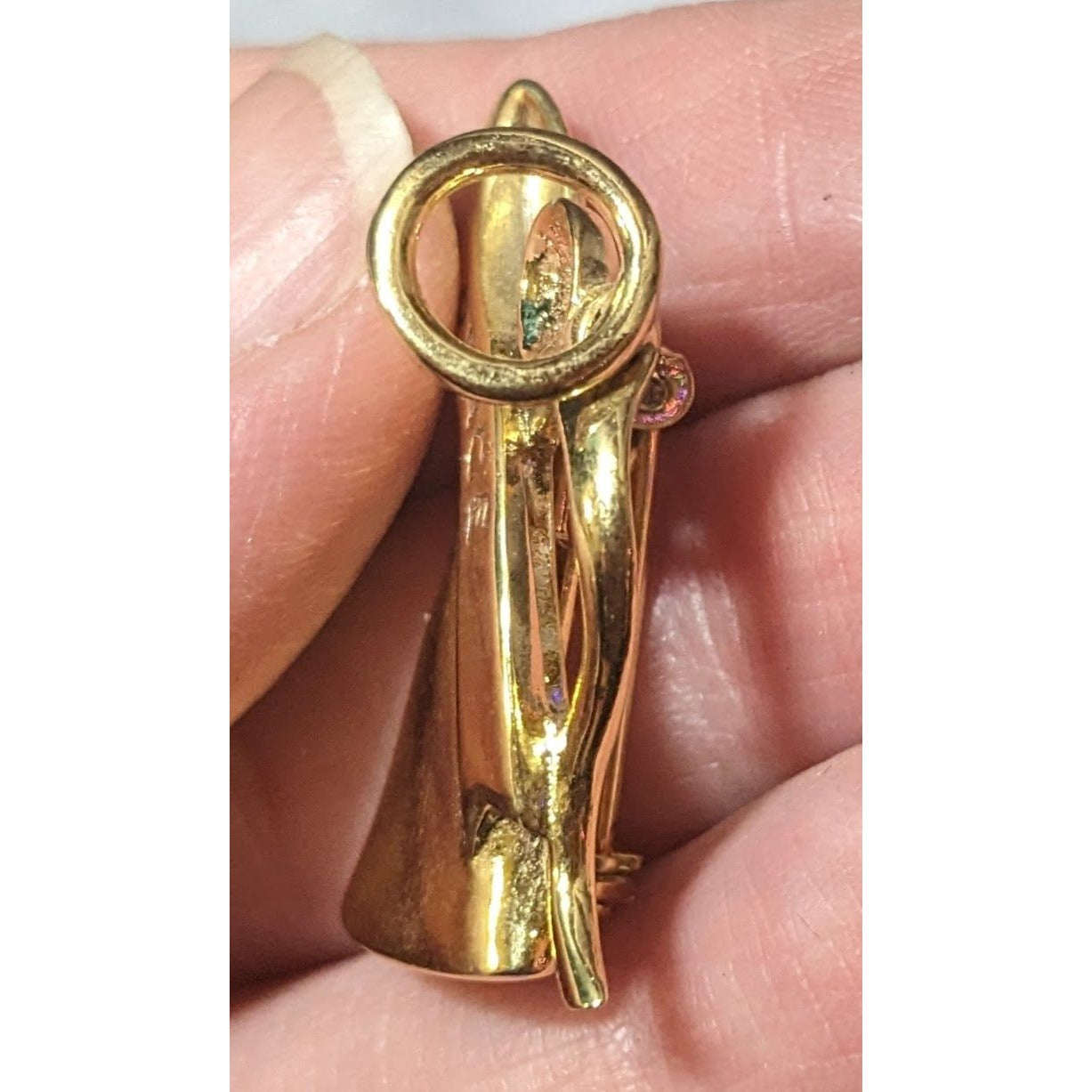 Peace Angel With Sash And Halo Gold Tone Brooch