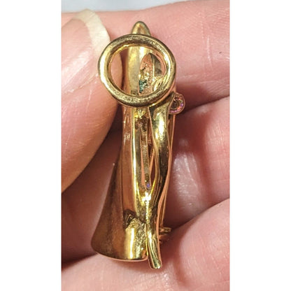 Peace Angel With Sash And Halo Gold Tone Brooch