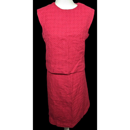 Vintage 60s Handmade Pink Skirt And Top Set