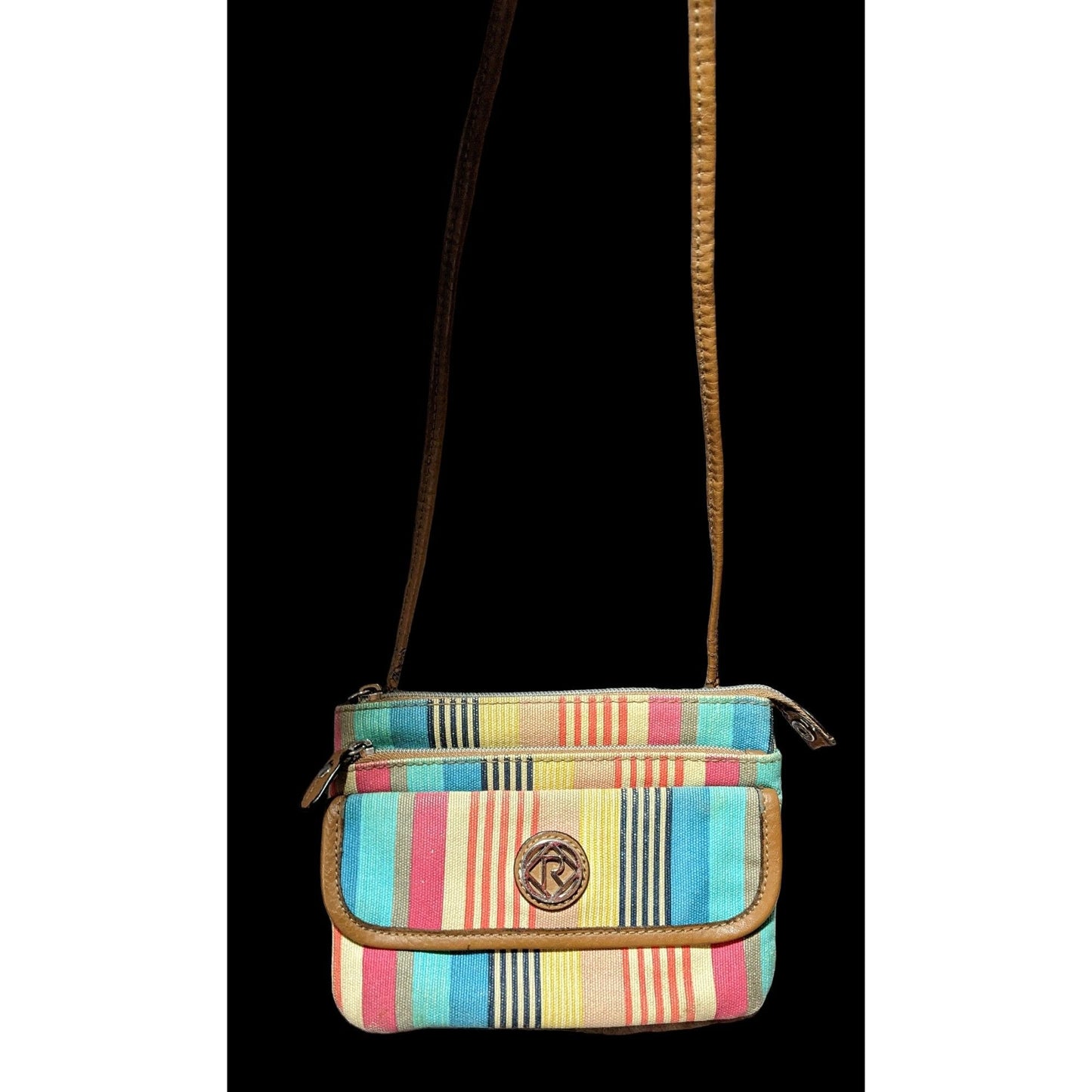 Relic Retro Rainbow Striped Crossbody Bag