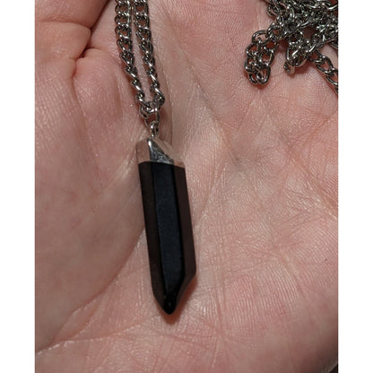 Black Pillar Pendant Necklace