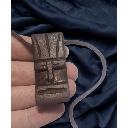 Wood Carved Totem Necklace