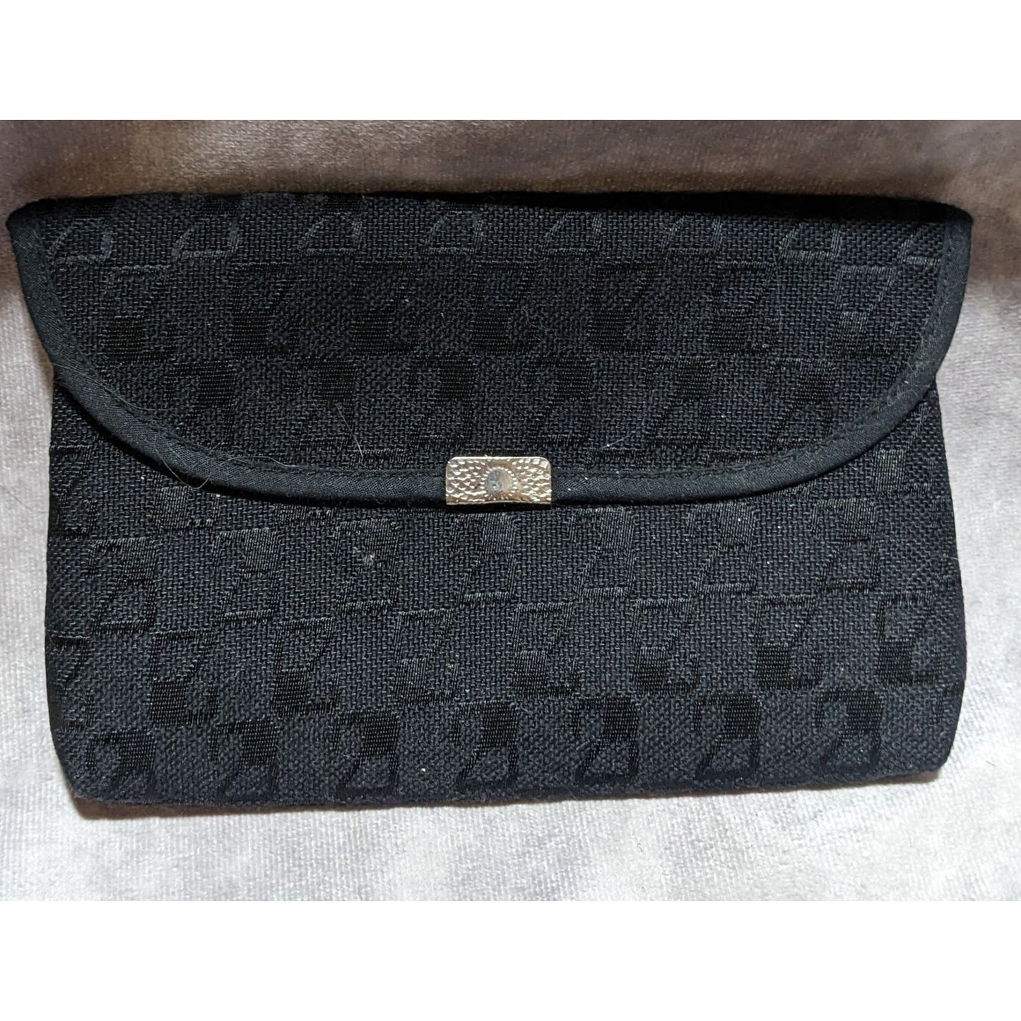 Black Snap Fabric Clutch