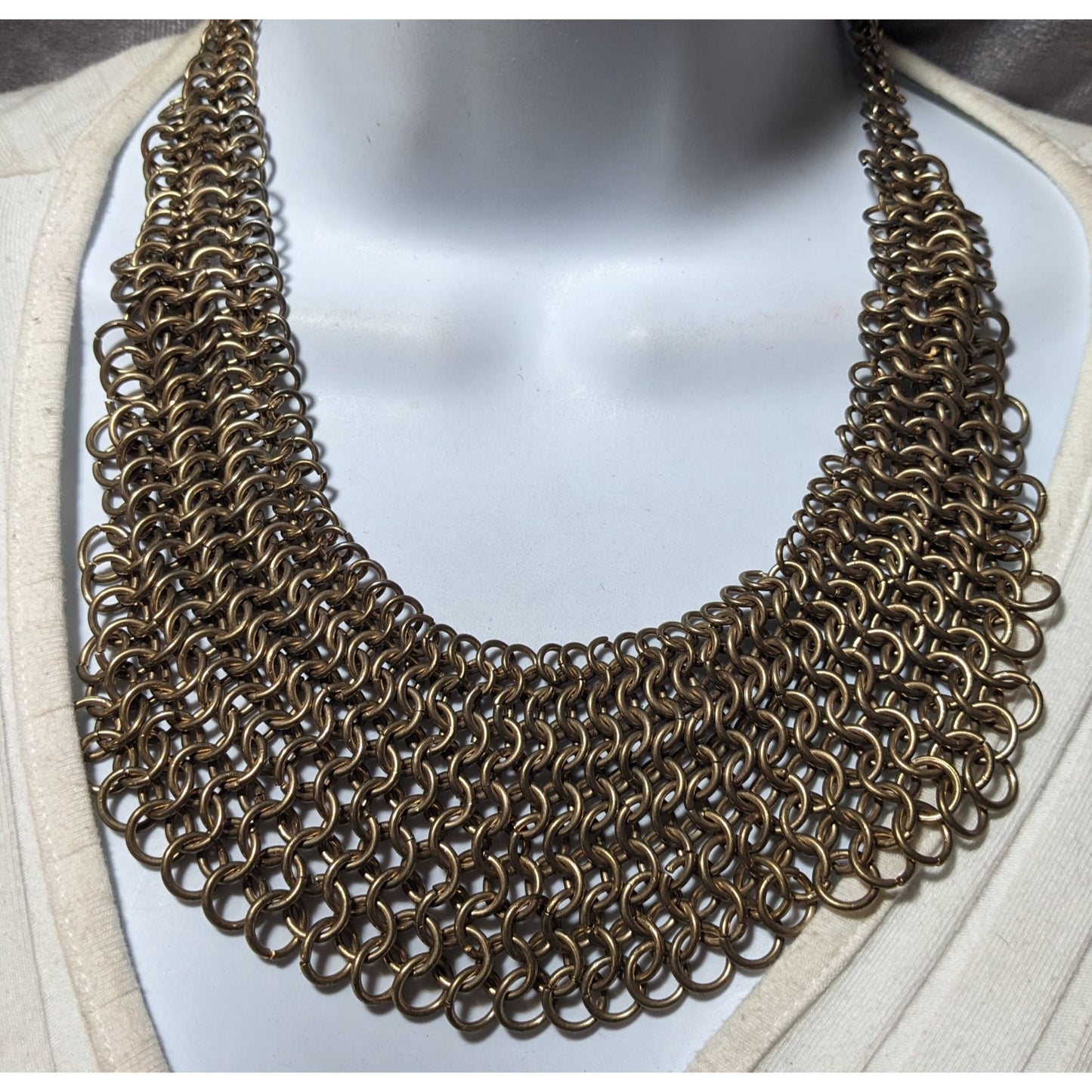 Aldo Gold Chain Maille Glam Bib Necklace