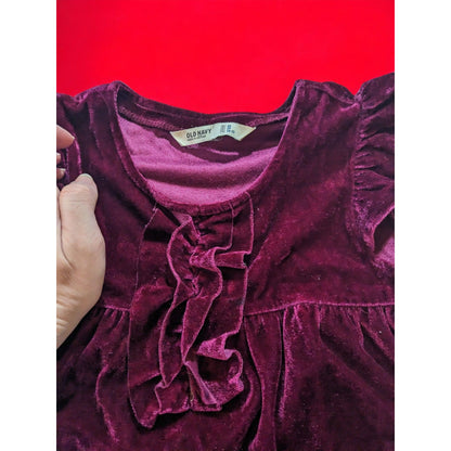 Old Navy Berry Velour Ruffle Dress