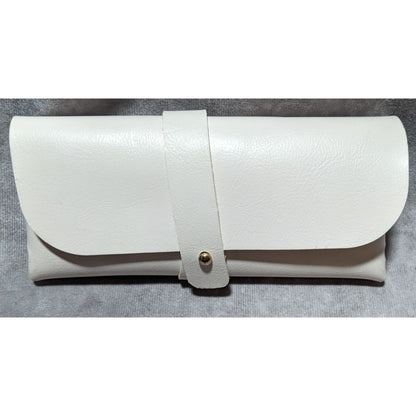White Faux Leather Glasses Case