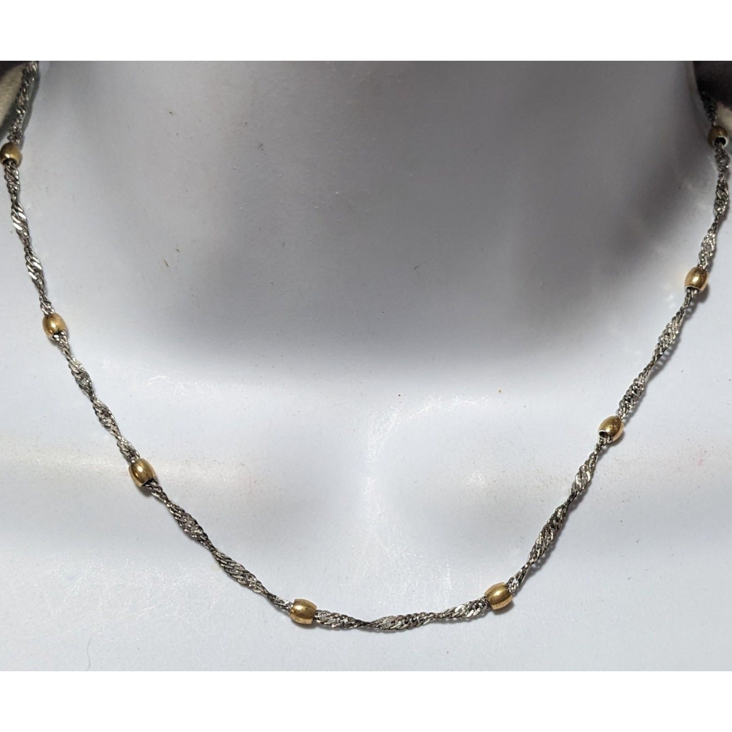 Vintage Napier Silver Chain Gold Studded Necklace