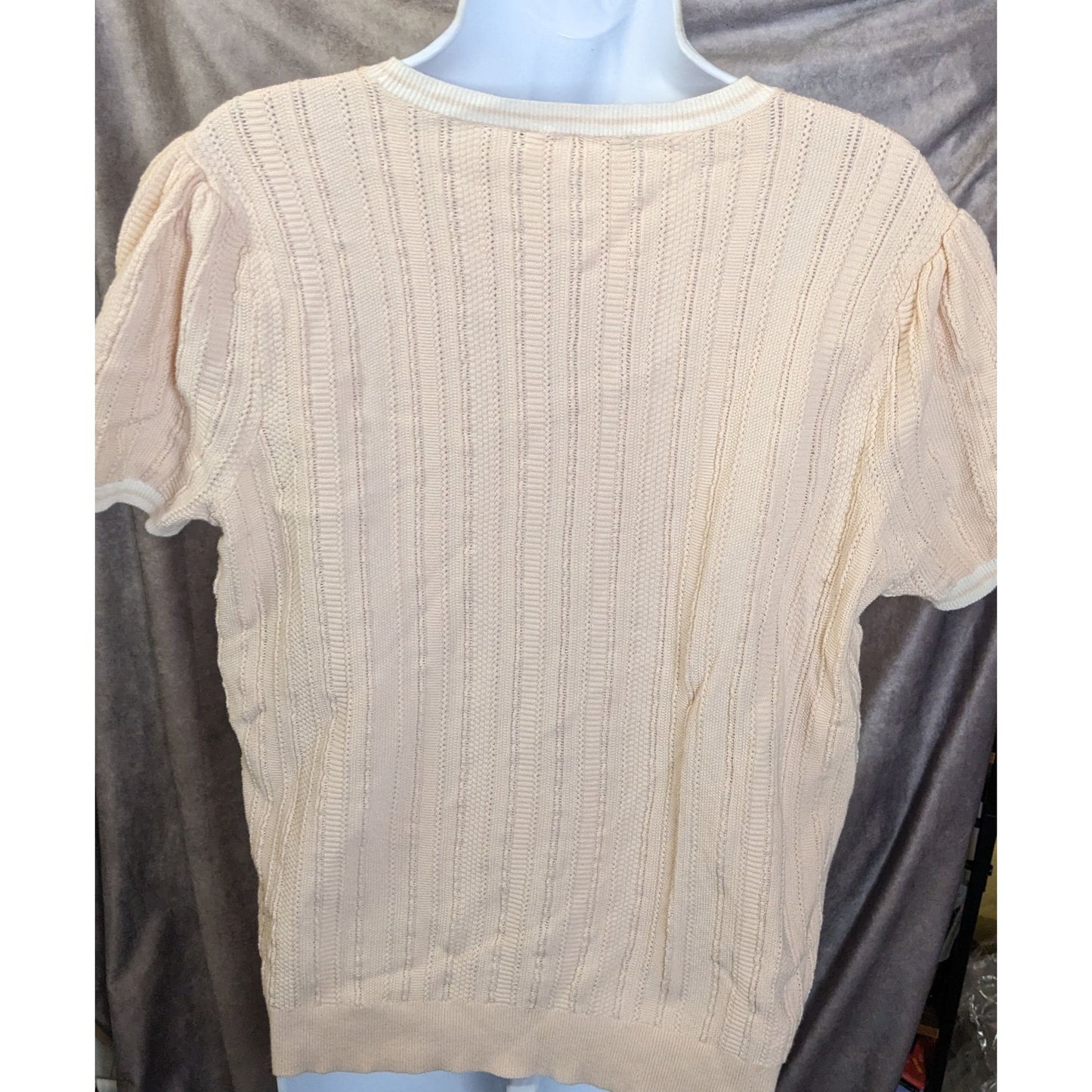 Lauren Ralph Lauren Cream Short Sleeve Knit Top