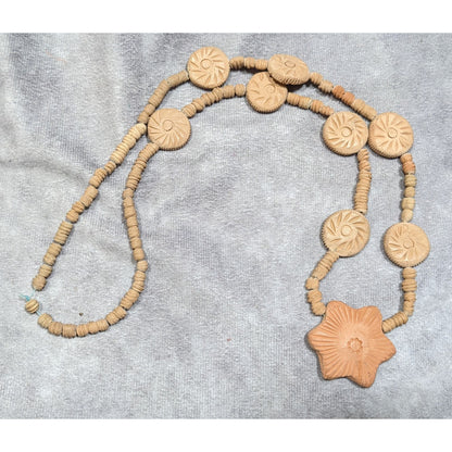 Vintage Handmade Star Pendant Clay Beaded Necklace