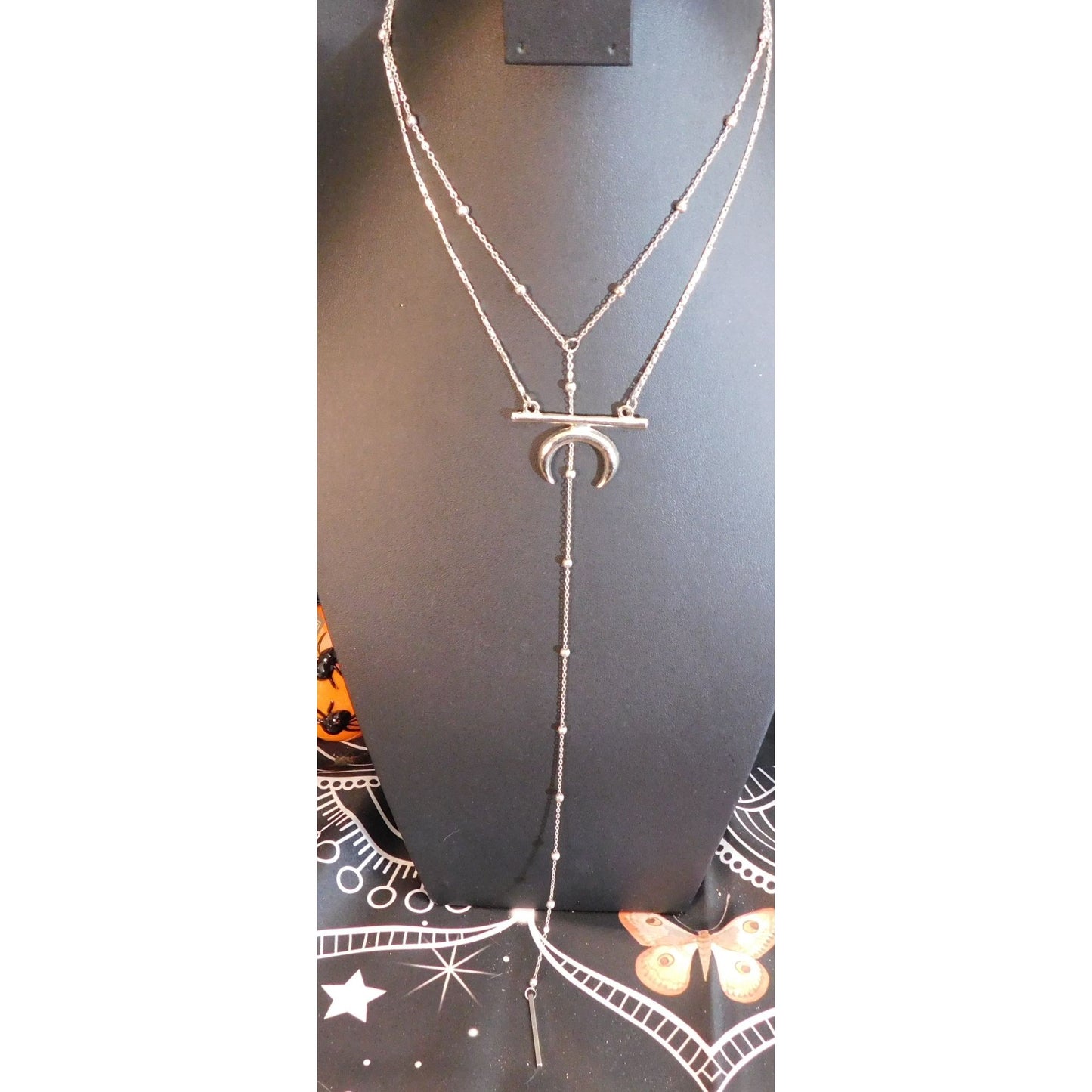 Witchy Celestial Moon Layered Lariat Necklace