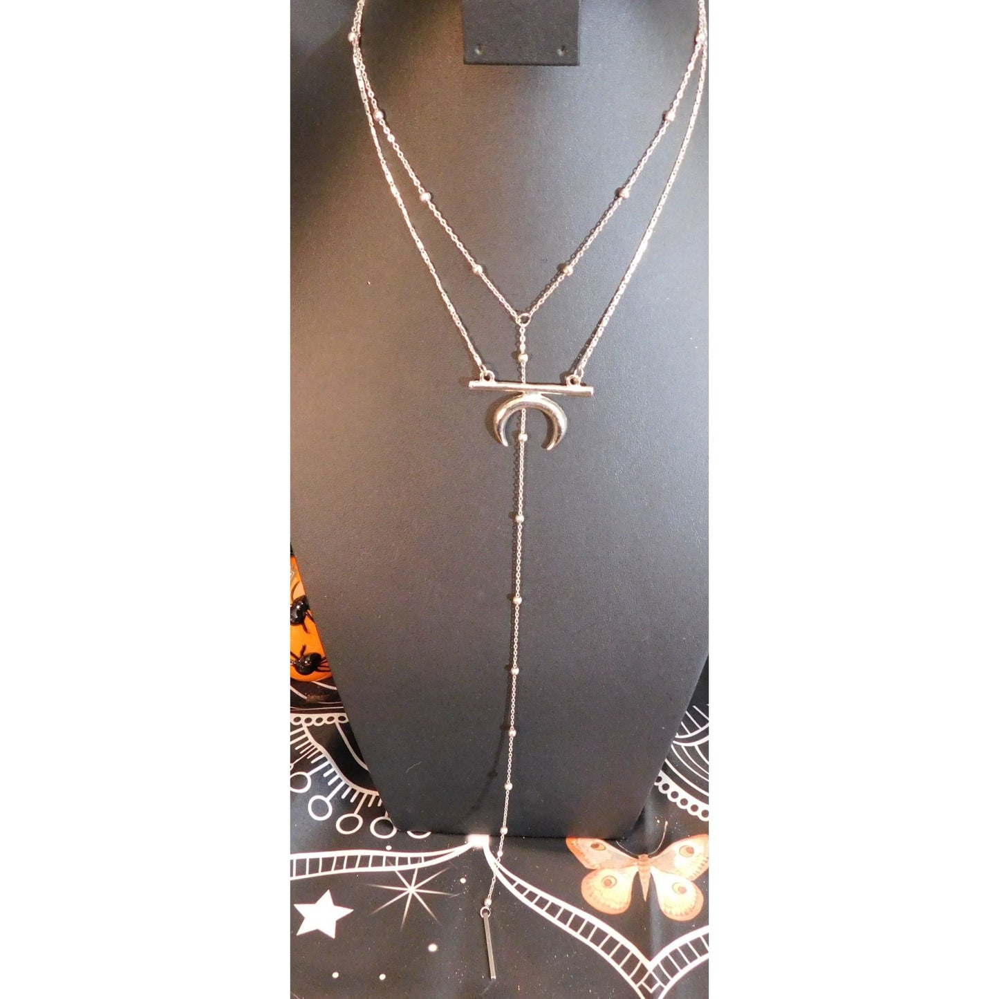 Witchy Celestial Moon Layered Lariat Necklace