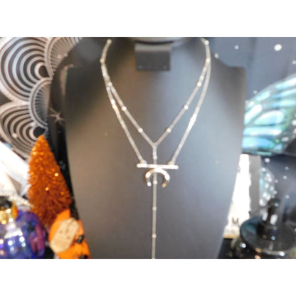 Witchy Celestial Moon Layered Lariat Necklace