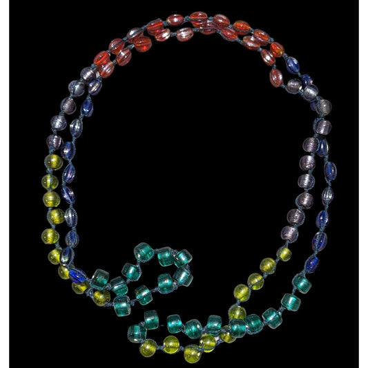 Handmade Rainbow Glass Beaded Necklace