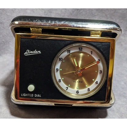Linden Vintage Lighted Dial Travel Alarm Clock