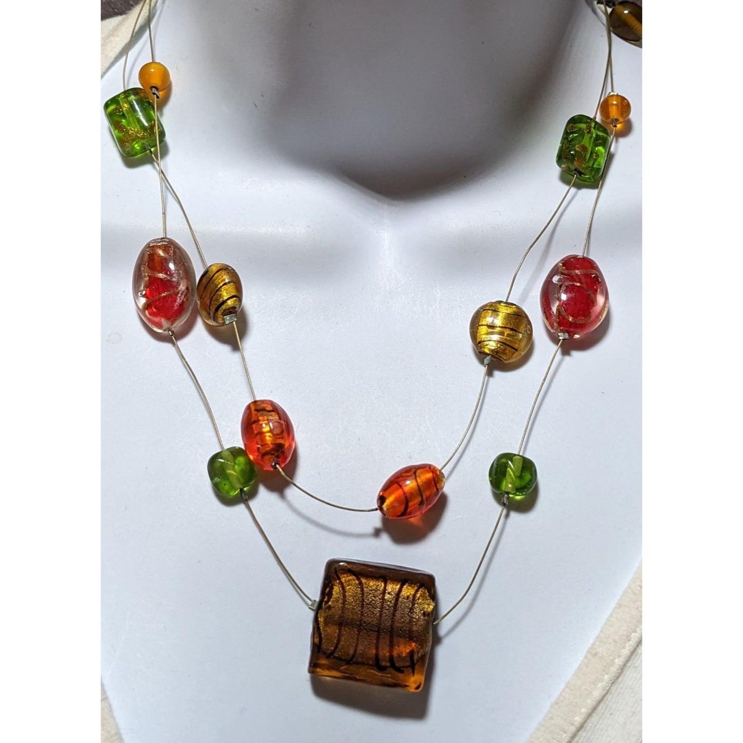 Bright Summer Glass Floating Necklace
