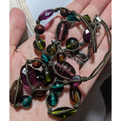 Rainbow Hippie Glass Beaded Necklace