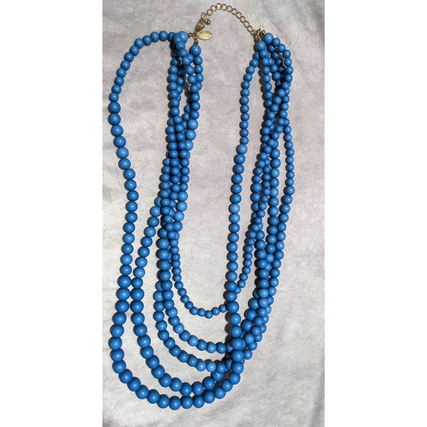 Lisa E Multilayer Blue Beaded Necklace