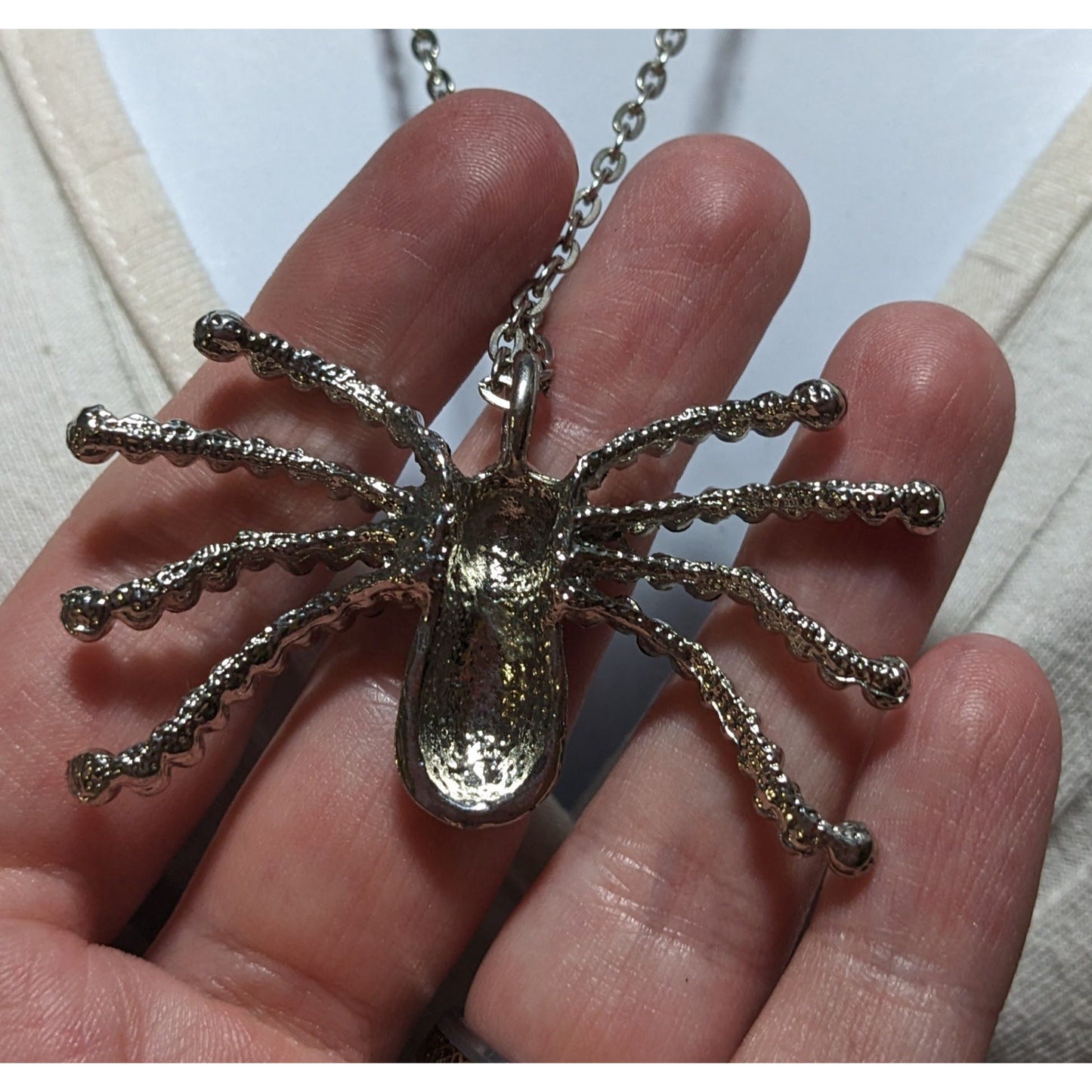 Witchy Gothic Rhinestone Spider Pendant Necklace