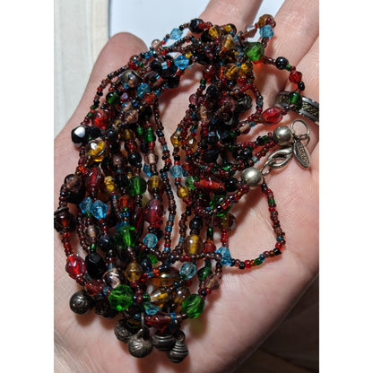 Chico's Bohemian Rainbow Glass Necklace