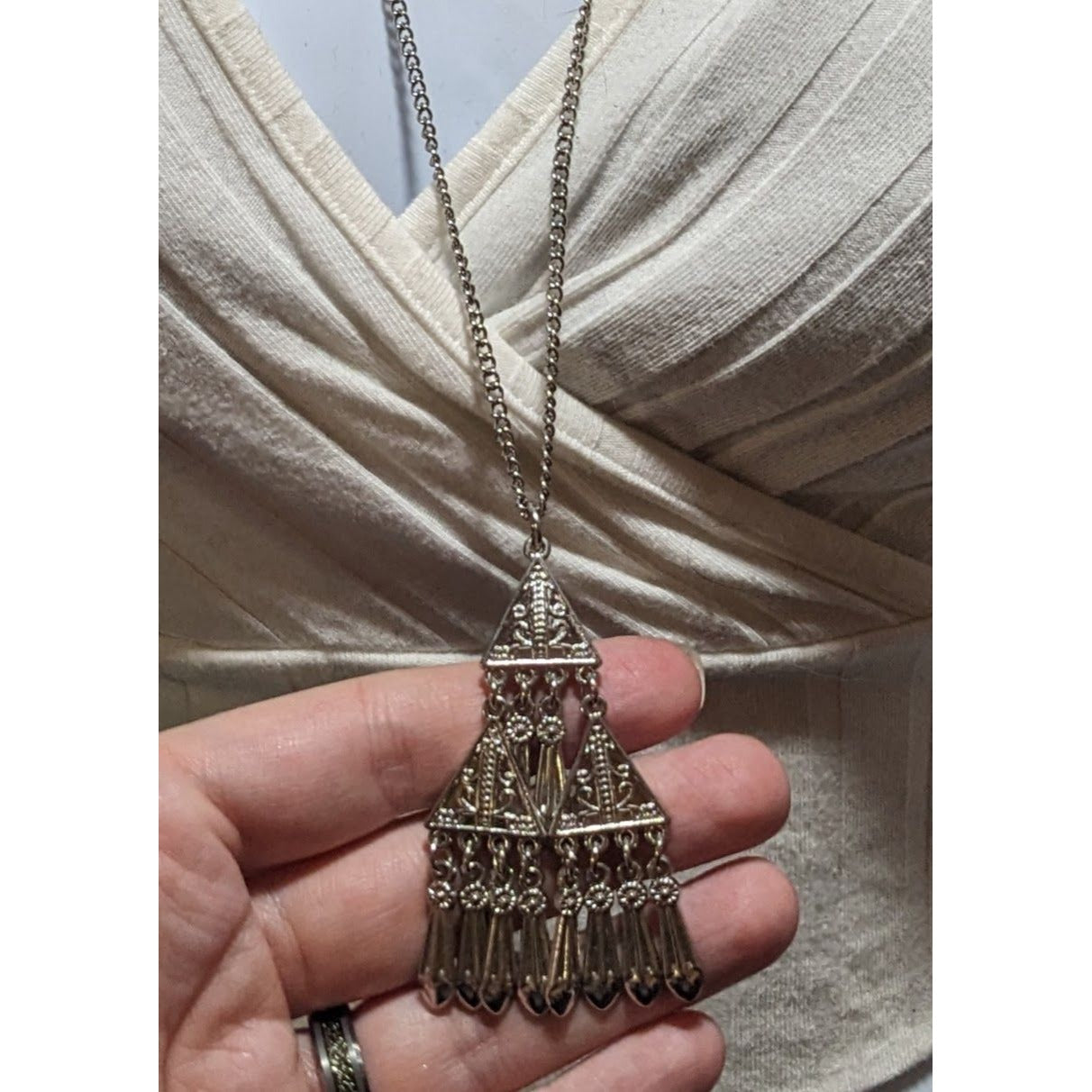 Southwestern Style Fringe Pendant Necklace