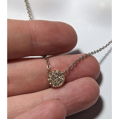 Minimalist Silver And Gold Rhinestone Pendant Necklace