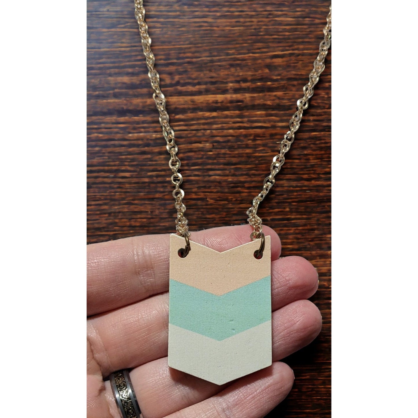 Striped Pastel Chevron Necklace