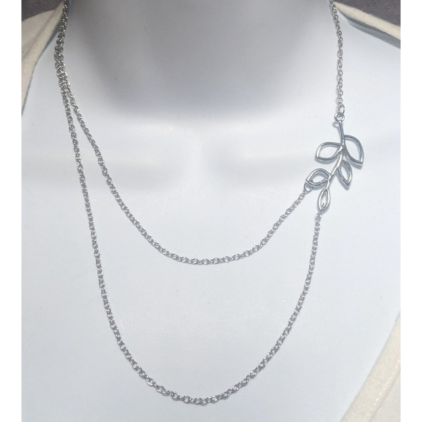 Silver Leaf Multilayer Necklace