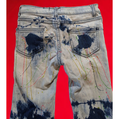 Thrill Distressed Paint Splatter Cropped Jeans