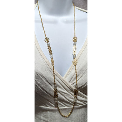 Gold Floral Chain Necklace