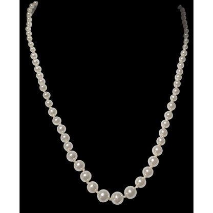 Simple White Graduated Faux Pearl Necklace