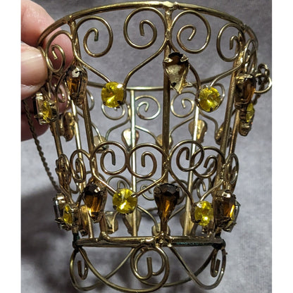 Gold Gemmed Hanging Basket